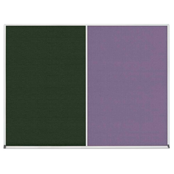 Triple Door Radius Corkboard, 72"x36", Bla, UV7005RC-BLACK-AMETHY